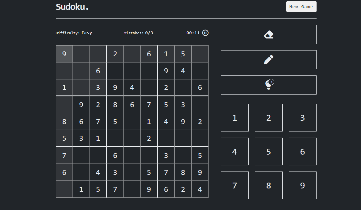 Game: sudoku
